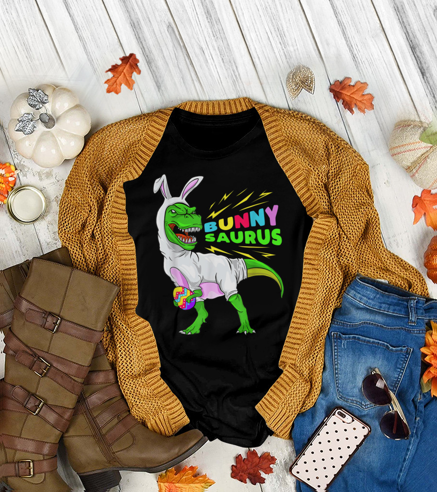 Bunny Saurus Dinosaur with Easter Egg Hunt Rex Costume T-Shirt