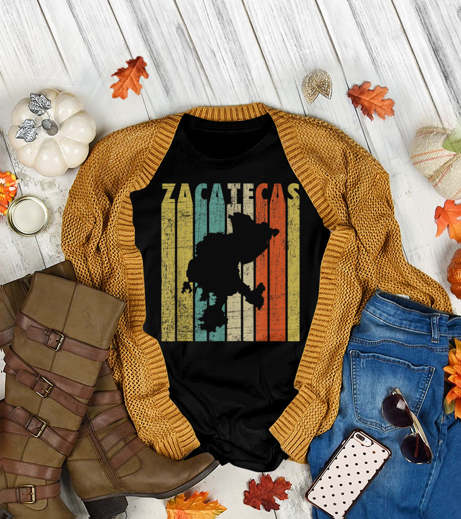 Zacatecas Mexico Vintage Silhouette Stripes T-Shirt