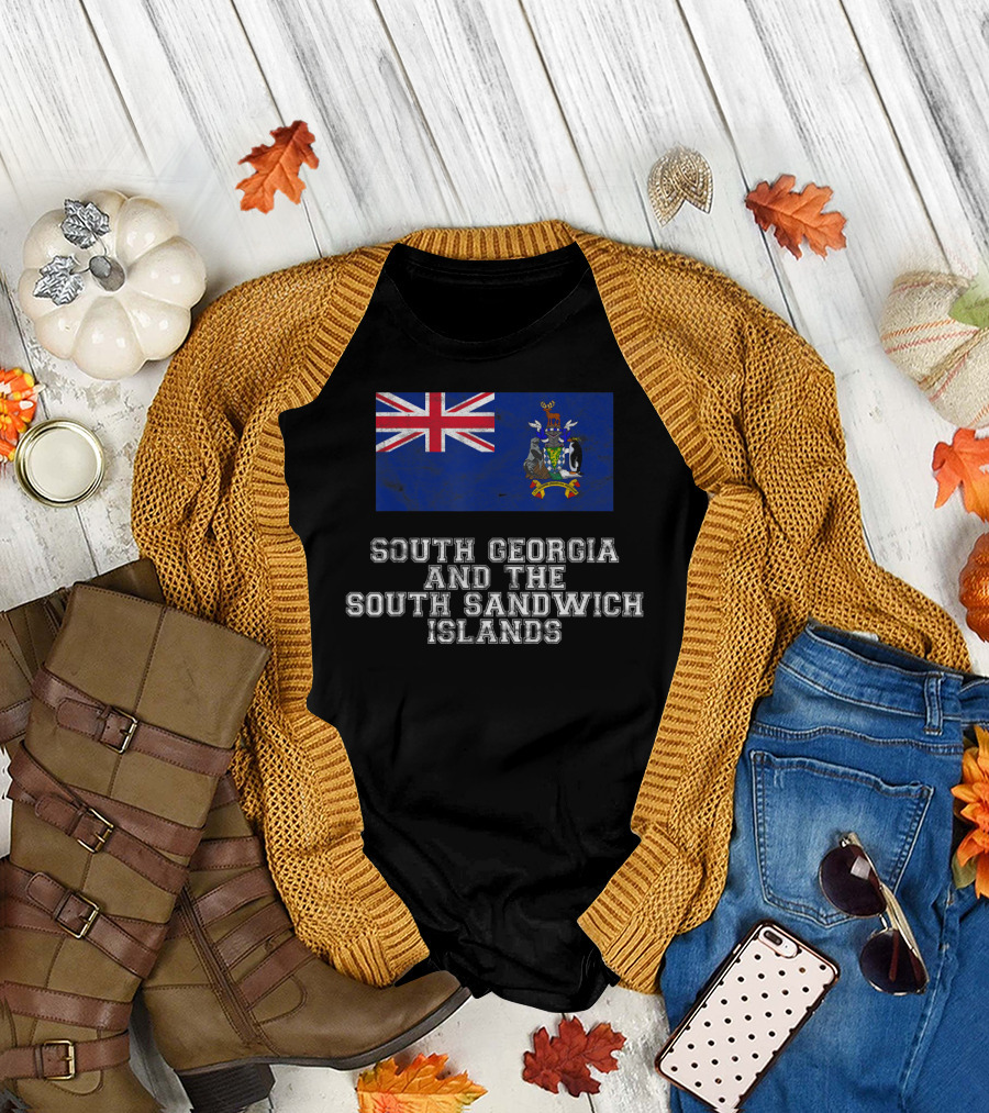 South Georgia and the South Sandwich Islands Flag Crest British Overseas Territory T-Shirt