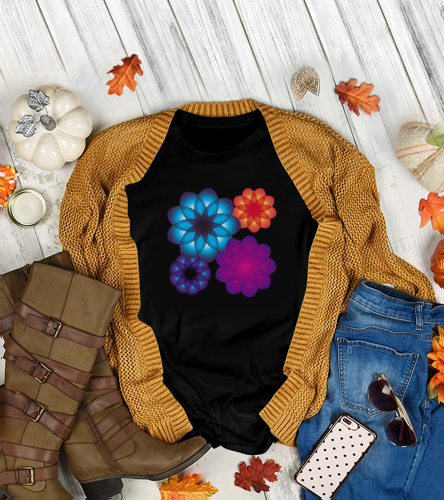 Colored Flowers Vibrant Bloom T-Shirt