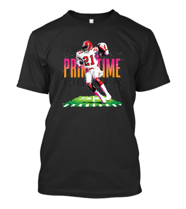 Deion Sanders 21 Primetime Football Action T-Shirt