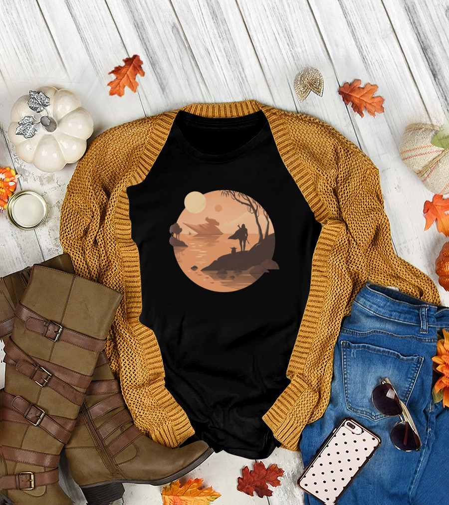 Mandalorian And Co Desert Silhouette Scene T-Shirt