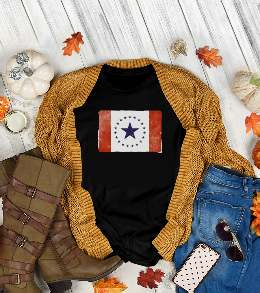 Stennis Flag with Rough Edges and Star Circle T-Shirt