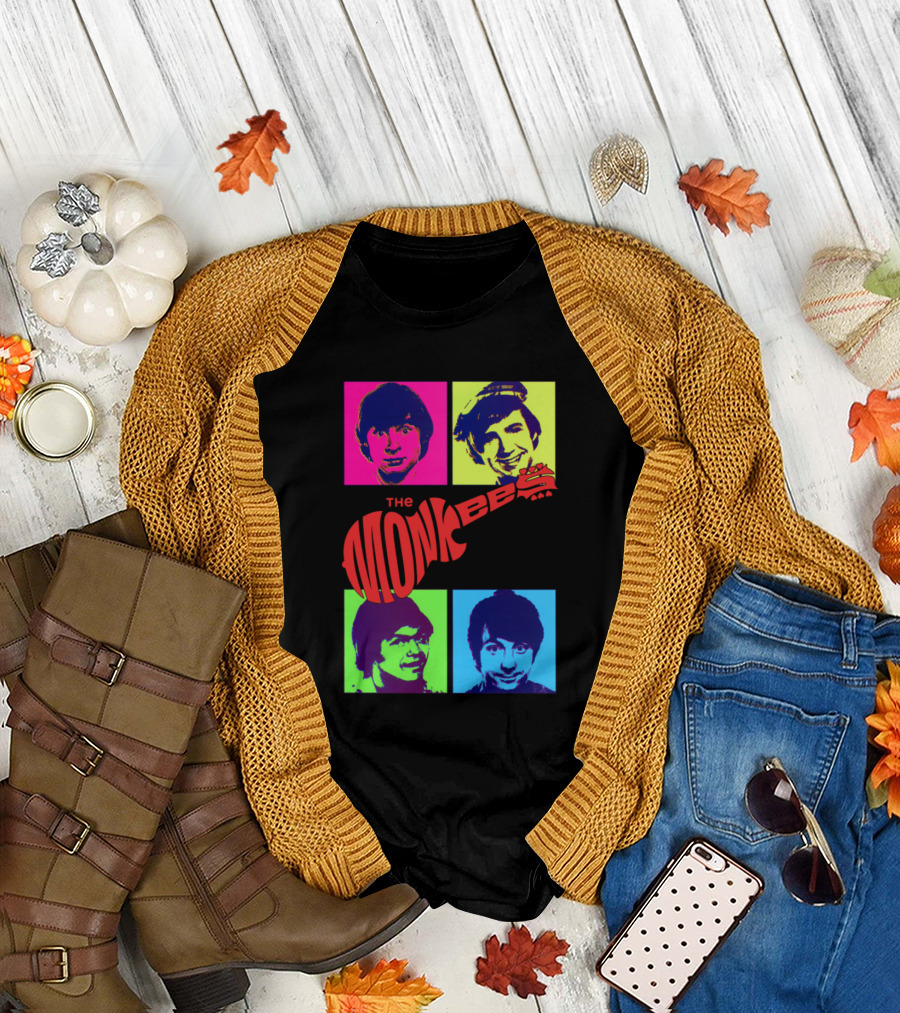 The Monkees Pop Art Quad Color Portraits T-Shirt
