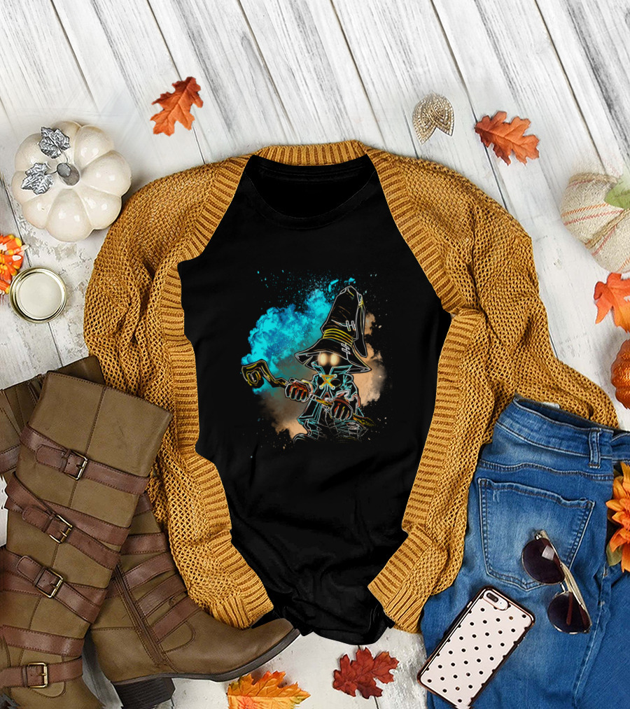 Soul Of The Black Mage Final Fantasy Inspired Mysterious Wizard Character T-Shirt