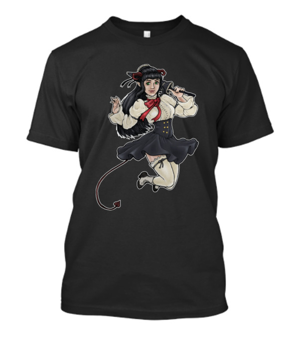 Demon Cutie With Tail By Darkfilly In Vintage Gothic T-Shirt
