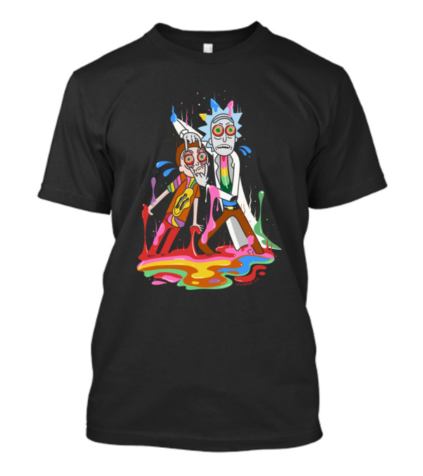 Rick And Morty Psychedelic Trip Colorful Portal Adventure T-Shirt