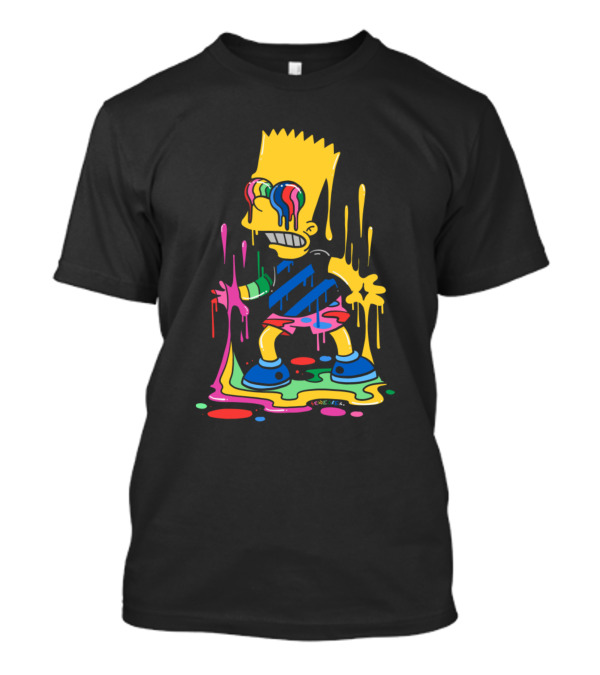 Simpsons Trippy Bart Melted Psychedelic Drip T-Shirt