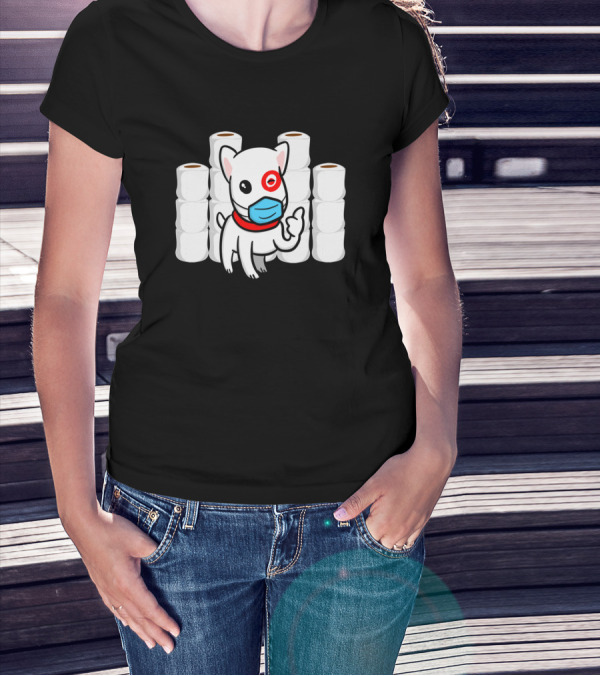 Employee Essential Dog With Mask And Toilet Paper Rolls T-Shirt