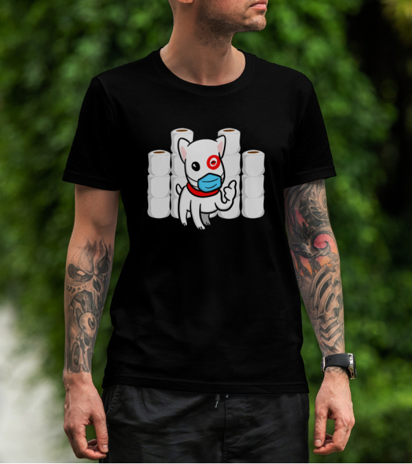 Employee Essential Dog With Mask And Toilet Paper Rolls T-Shirt
