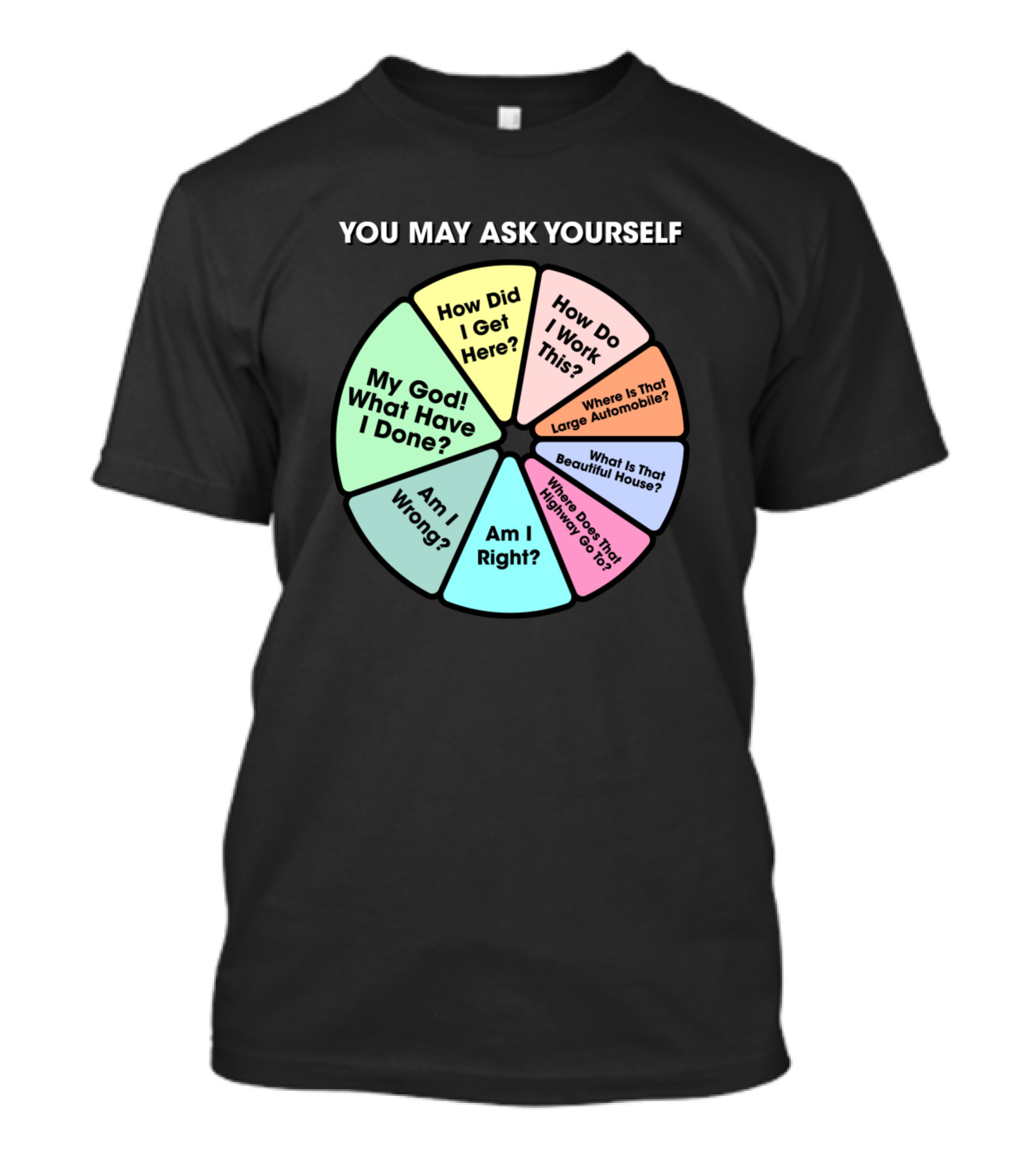 Talking Heads You May Ask Yourself Once In A Lifetime Lyrics Wheel T-Shirt