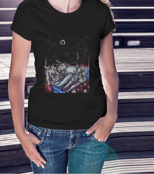 Worst Year Ever Worst Year Ever Elephant With Stars Political Cartoon T-Shirt