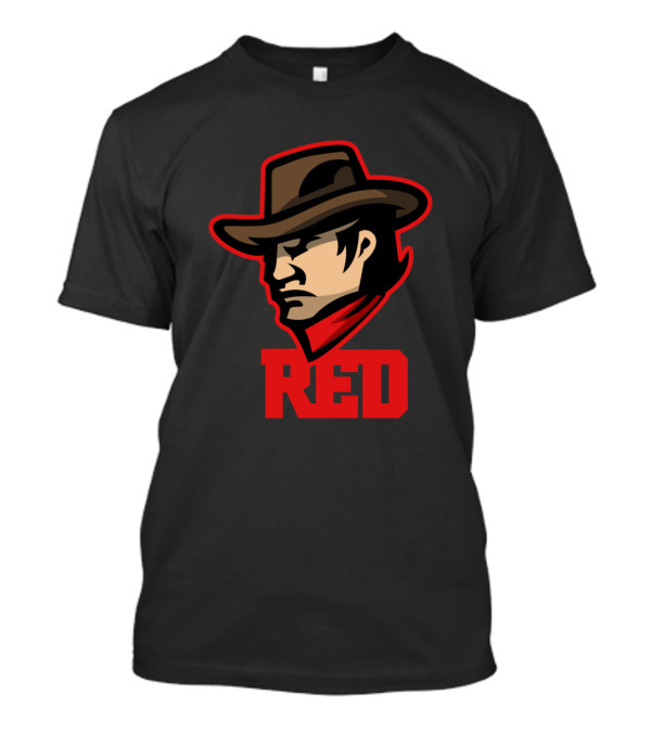 Cowboy Hat Profile Red Scarf T-Shirt