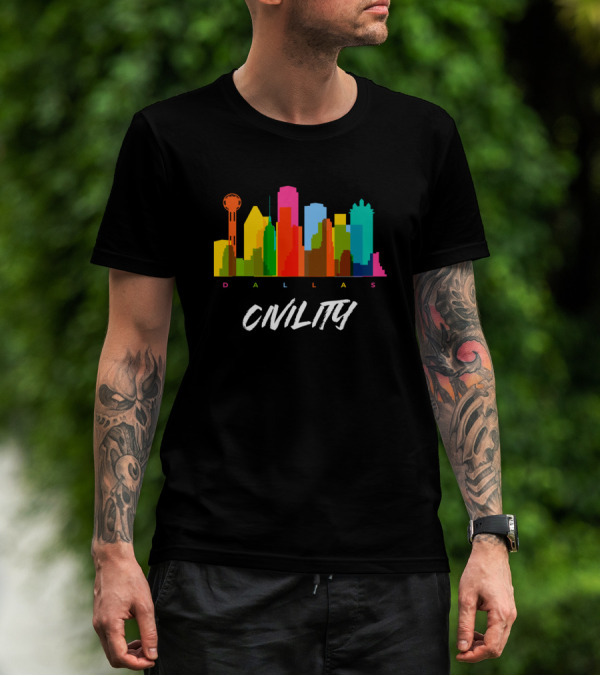 Civility Dallas Colorful Skyline T-Shirt