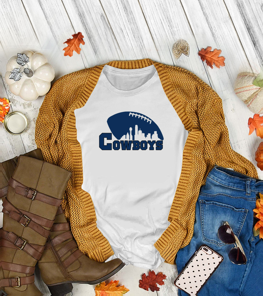 Cowboys Football Dallas Skyline City T-Shirt