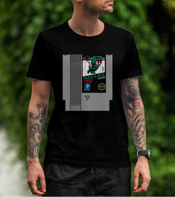Dallas Retro Hockey Classic 8 Bit Cartridge Video Game Cgm7s T-Shirt