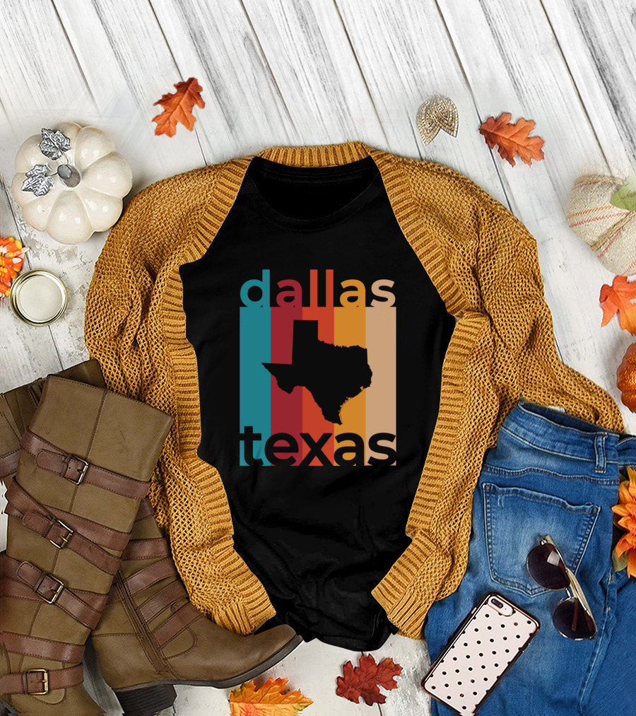 Dallas Texas Retro Colorful State T-Shirt