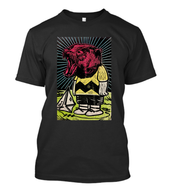 Charlie Brown Bear Peanuts Snoopy Charles Paper Boat T-Shirt
