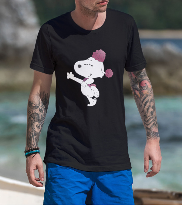 Fifi Dancing Snoopy Flower Adorned Ballet Pose T-Shirt