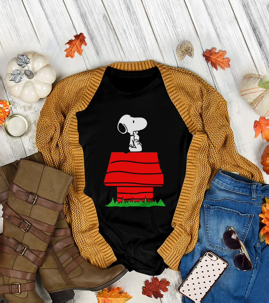 Daydreaming Snoopy on Doghouse T-Shirt