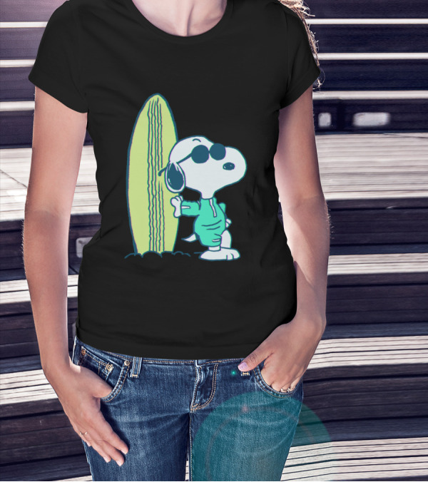 Snoopy Joe Cool Surfboard Relaxed Vibe T-Shirt