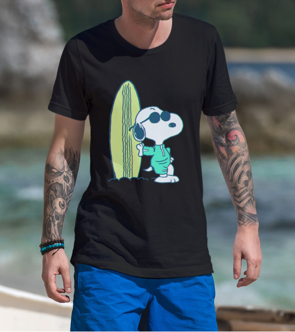 Snoopy Joe Cool Surfboard Relaxed Vibe T-Shirt
