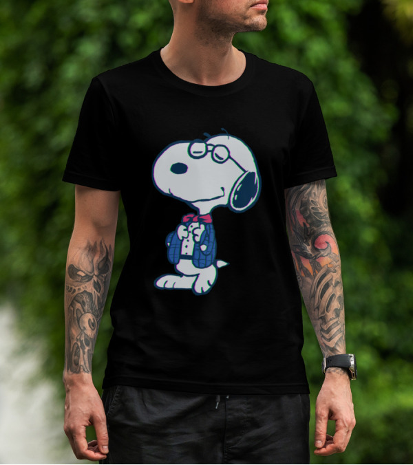 Snoopy Joe Preppy Peanuts Character In Glasses And Bow Tie T-Shirt