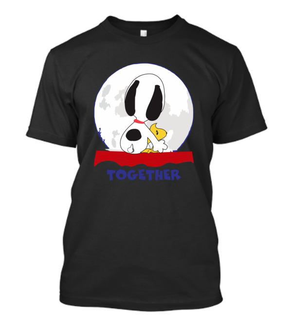 Snoopy And Woodstock Together Under The Moon T-Shirt