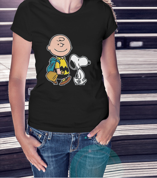 Snoopy And Charlie Brown Peanuts Comic Icons T-Shirt