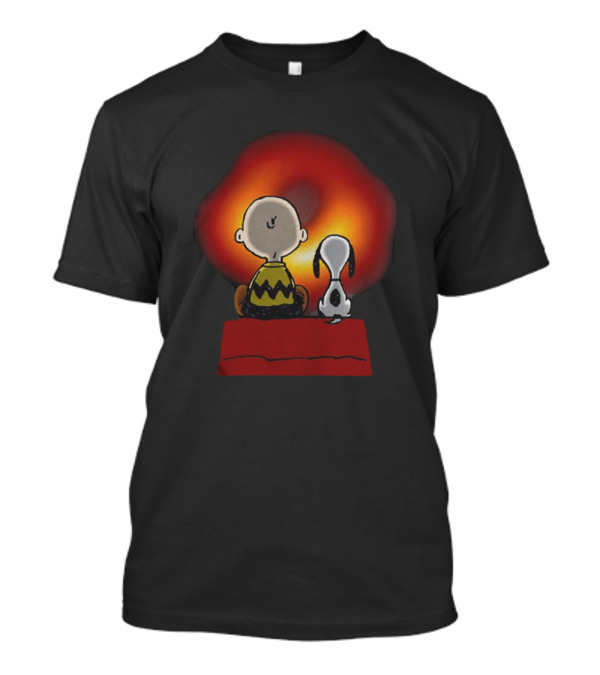 Snoopy And Charlie Brown Staring Into Cosmic Light T-Shirt