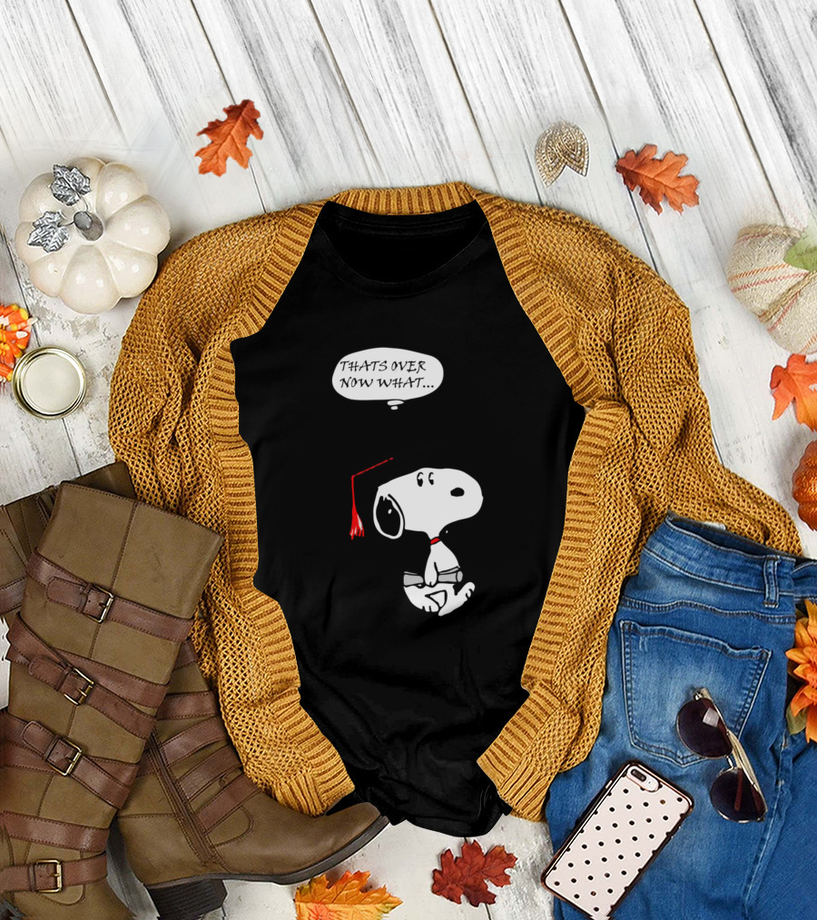 Snoopy That's Over Now What Graduation Cap T-Shirt