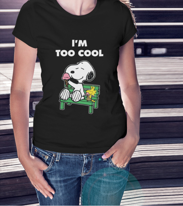 I'm Too Cool Snoopy Ice Cream Bench Relaxing T-Shirt