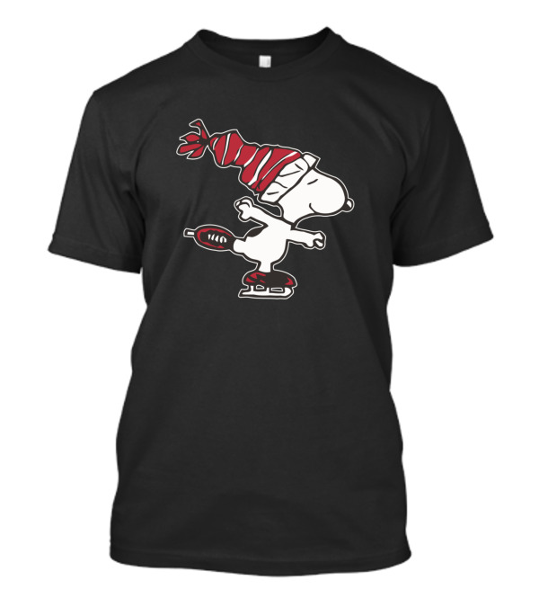 Snoopy Ice Skating Winter Hat T-Shirt