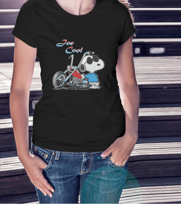 Snoopy Joe Cool Motor Bikes Peanuts Snoopy With Motorcycle T-Shirt