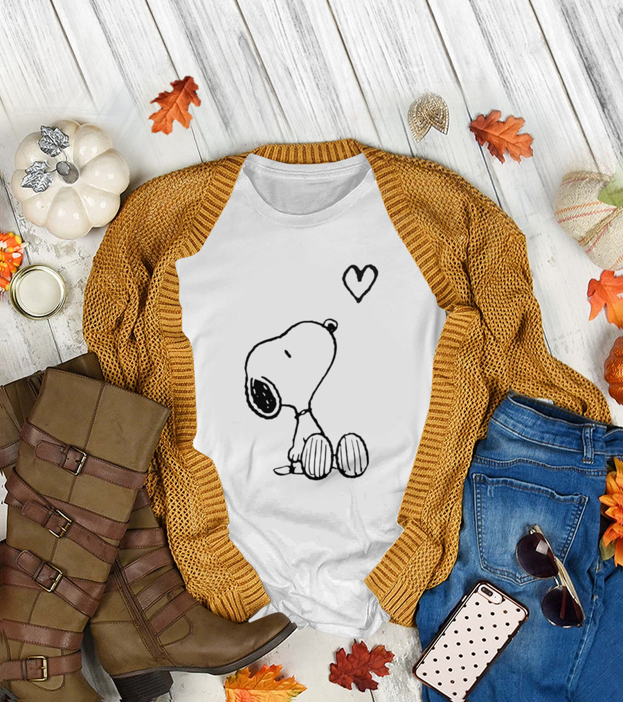 Peanuts Valentine Snoopy Heart Valentine's Day T-Shirt
