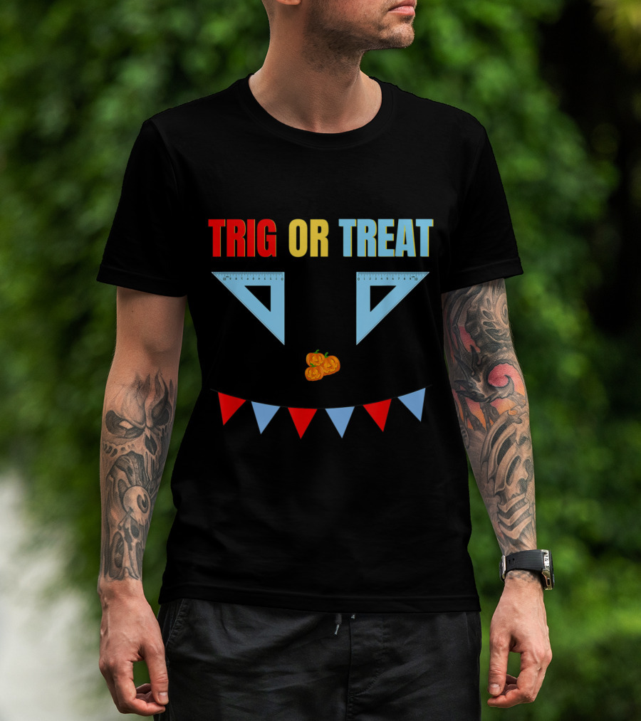 Trig Or Treat Triangle Halloween Math Teacher Costume T-Shirt