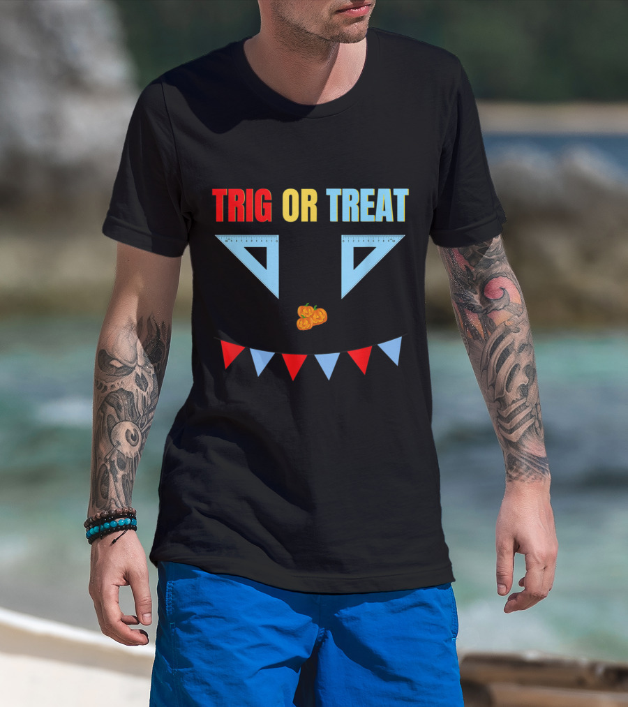 Trig Or Treat Triangle Halloween Math Teacher Costume T-Shirt