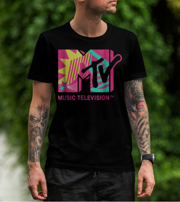 MTV Music Television Pink And Teal Retro T-Shirt