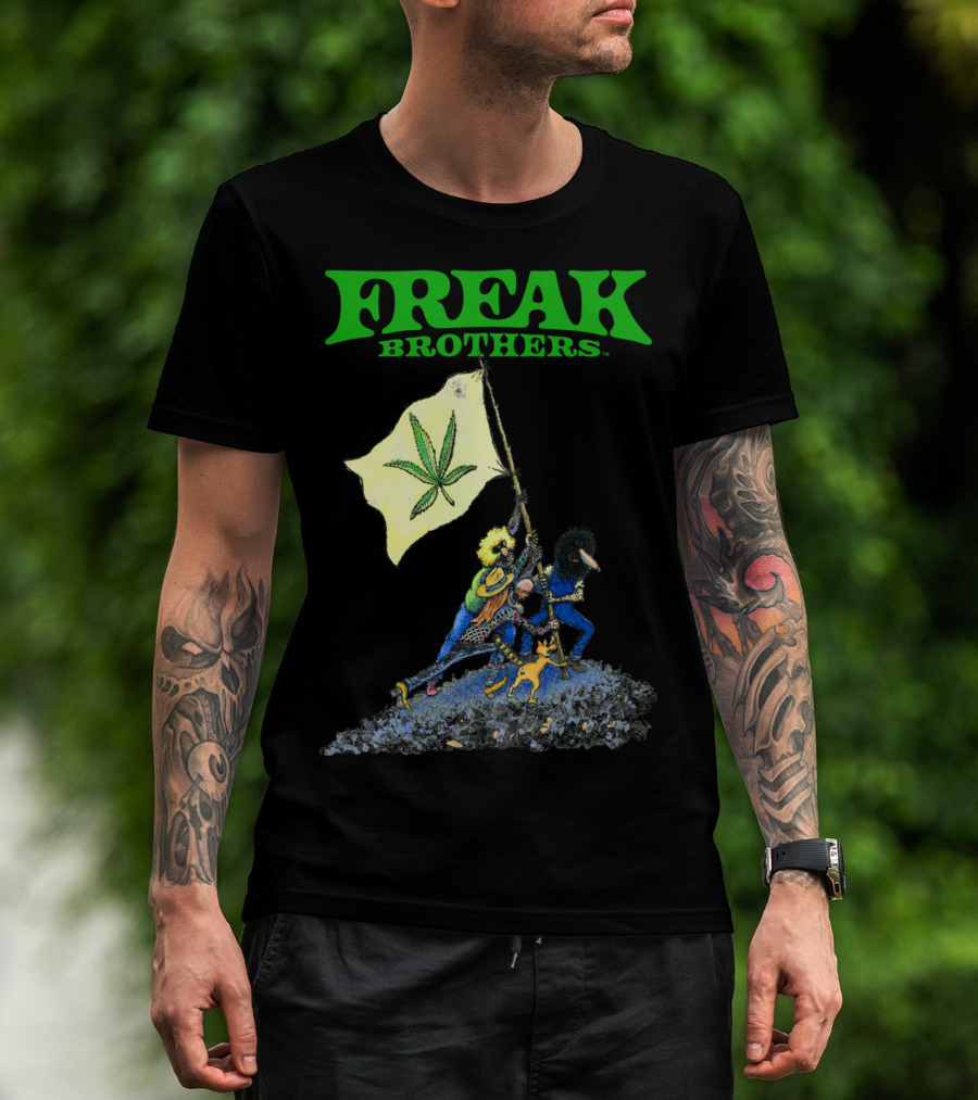 Freak Brothers Cannabis Flag Iconic Comic T-Shirt