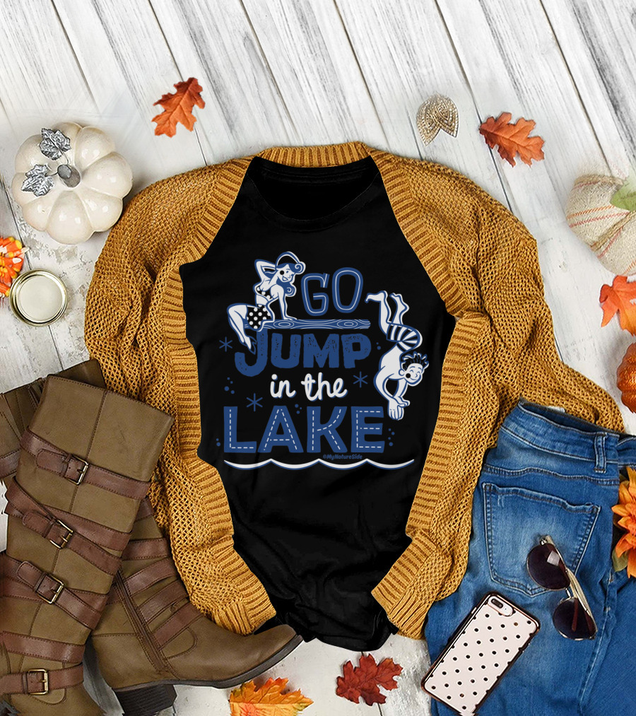 Playful Retro Graphic 'Go Jump In The Lake' by MyNatureSide T-Shirt