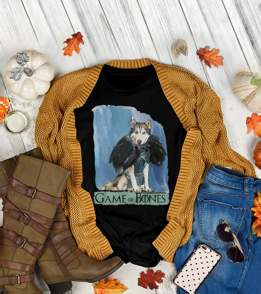 Game of Bones Husky as Jon Snow T-Shirt