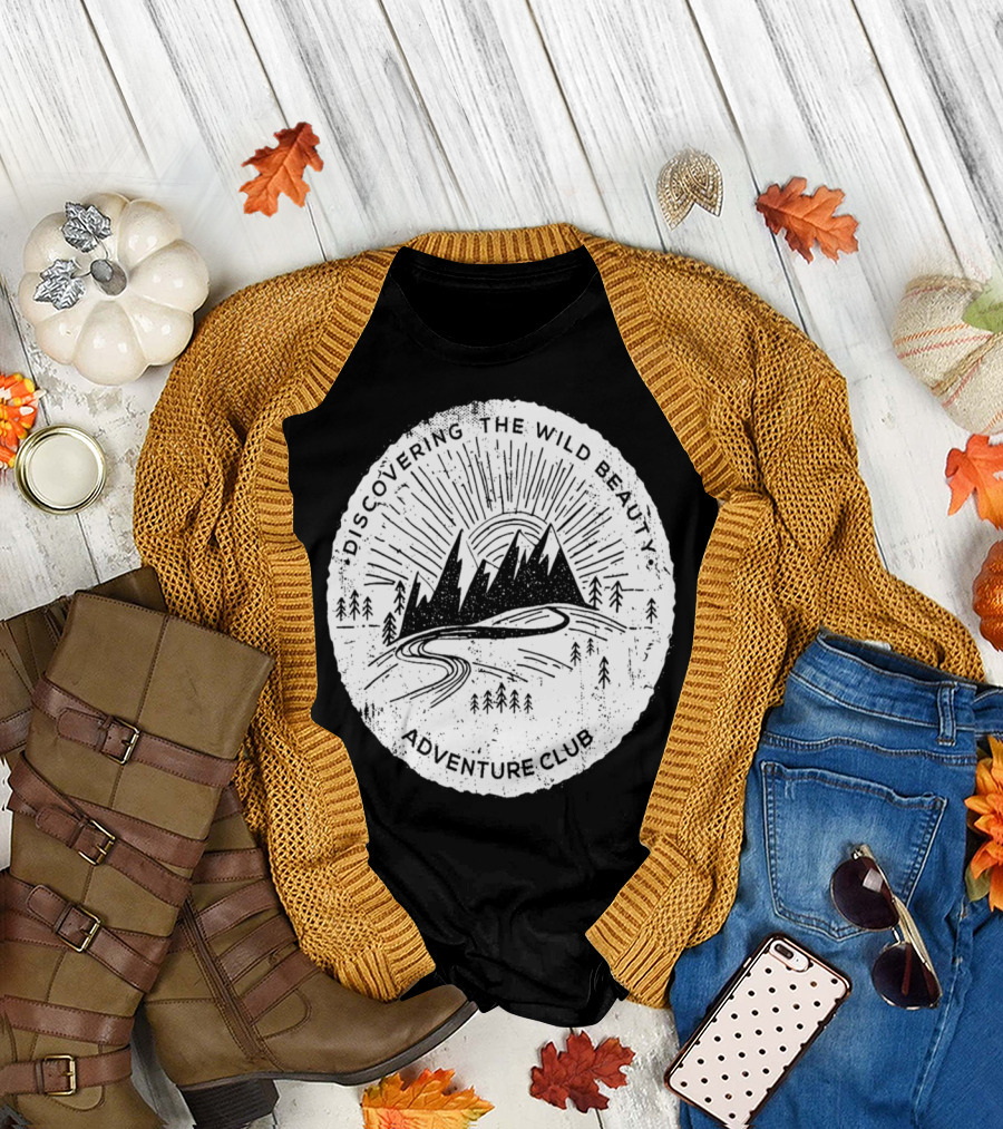 Discovering the Wild Beauty Adventure Club Peak Mountains T-Shirt