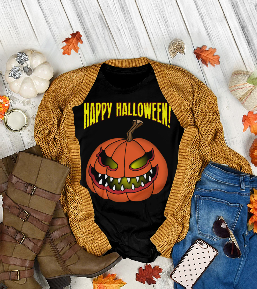 Happy Halloween Evil Pumpkin 1 T-Shirt