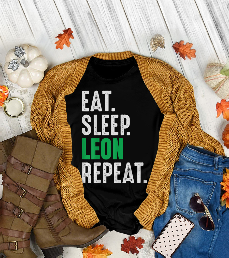 Eat Sleep Leon Repeat Club Soccer Football T-Shirt