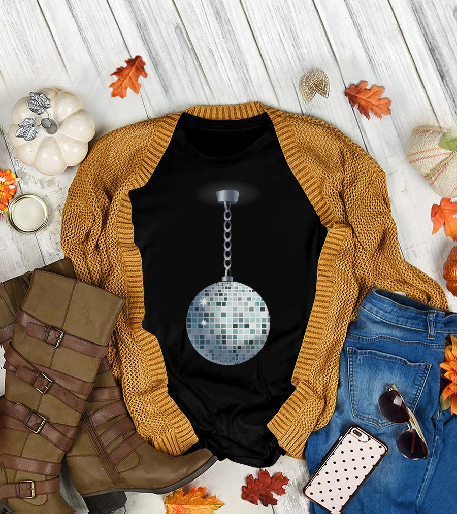 Disco Ball 80's Dancing Party Retro Light Reflection T-Shirt