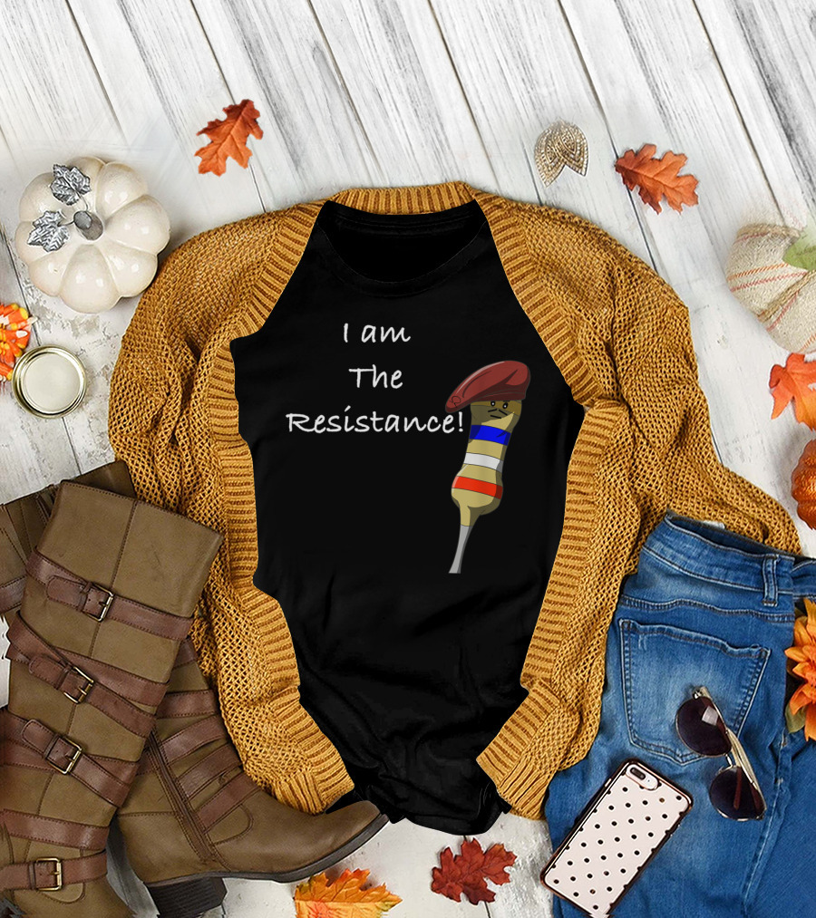 I Am The Resistance Cartoon Resistor Beret T-Shirt