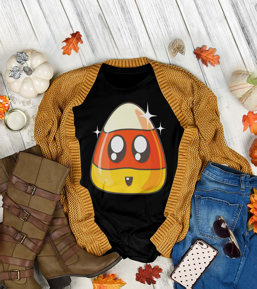 Cute Candy Corn Love with Funny USA Candy T-Shirt