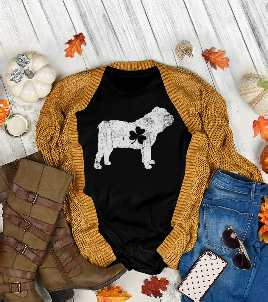 English Bulldog Shamrock T-Shirt