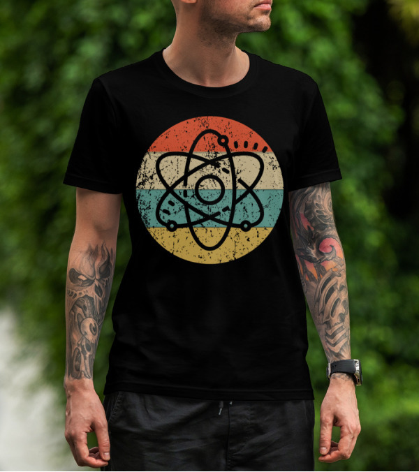 Atom Style Science Vintage Retro Atomic Symbol Multicolor T-Shirt