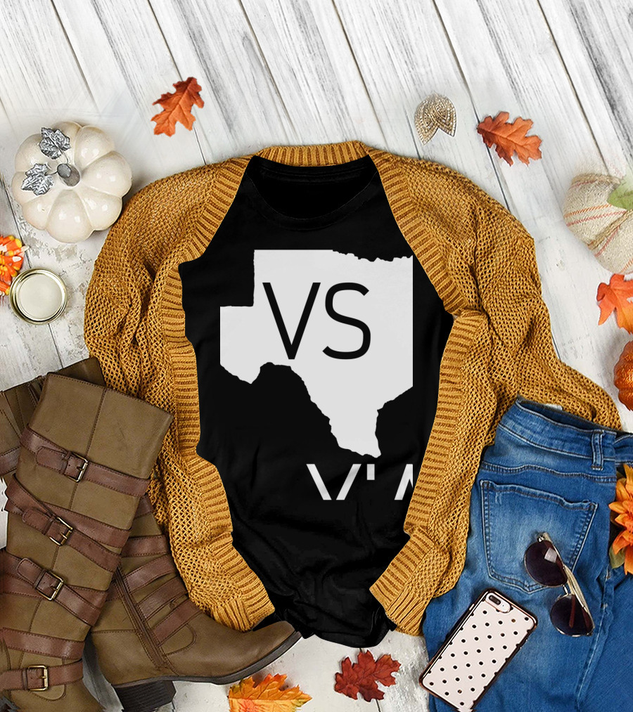 Houston Vs All Y'all Texas Foo State Outline T-Shirt